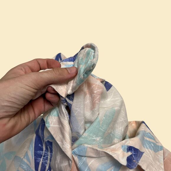 Vintage 70s/80s tropical blouse, size 42 KBJ Wear California pink & blue shirt - Picture 8 of 9